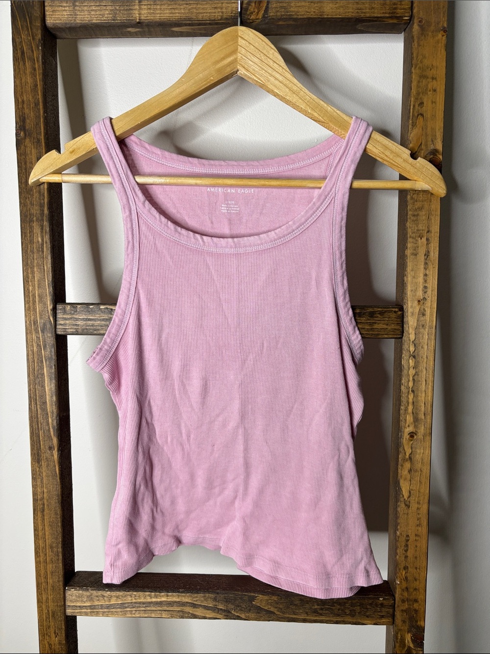 American Eagle Outfitters Lavender Pink Ribbed Tank Size L